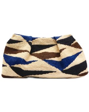 Sensi Studio Sisal Patterned Clutch Bag - Blue