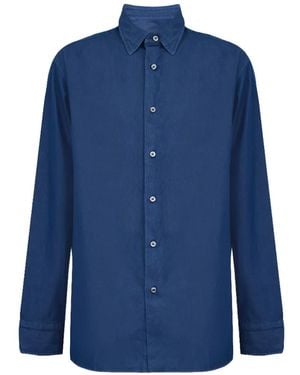 Brioni Regular Fit Cotton Shirt - Blue