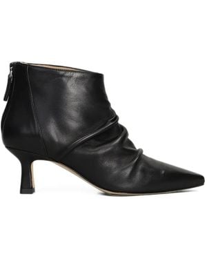 The Seller Ruched Pointed-Toe Ankle Boots - Black