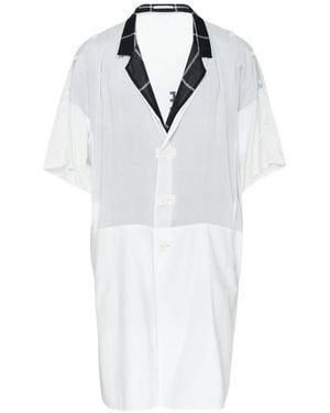 Yohji Yamamoto Button-Detail Short-Sleeve Jacket - White