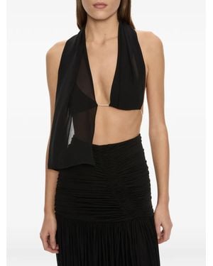 Christopher Esber Scarf-Detail Silk Top - Black