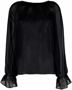 Philipp Plein Poet-Sleeve Blouse - Black