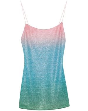 Oséree Lumière Lurex-Knit Mini Dress - Blue