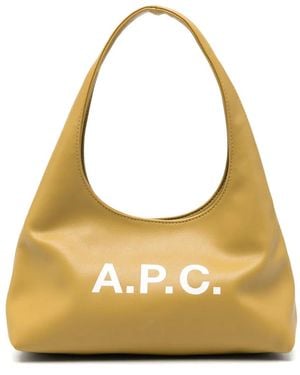 A.P.C. Baby Ninon Logo-Print Tote Bag - Metallic