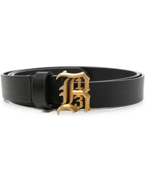R13 Logo-Buckle Leather Belt - White