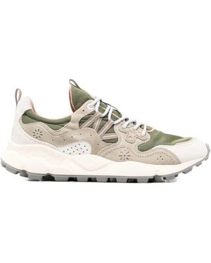 Flower Mountain Yamano 3 Nubuck Leather Trainers - White