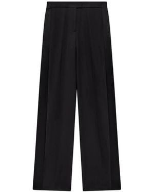 Another Tomorrow Satin-Stripe Tuxedo Trousers - Black