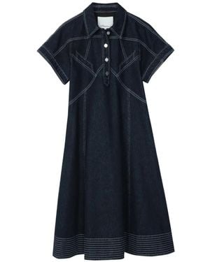 3.1 Phillip Lim Short-Sleeves Midi Dress - Blue