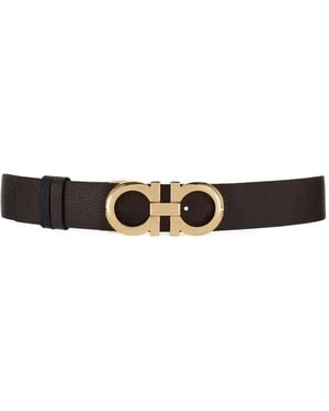 Ferragamo Gancini Reversible Belt - White