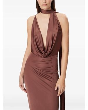 Amazuìn Halterneck Draped Dress - Red