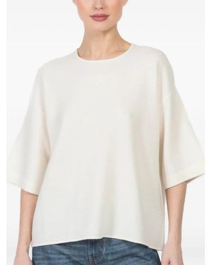 Oyuna Mand Crew-Neck Knitted T-Shirt - White