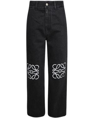 Loewe Anagram Wide-Leg Jeans - Black