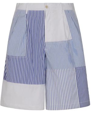 Comme des Garçons Short À Motif Géométrique - Bleu