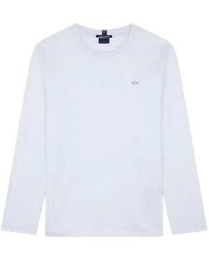 Paul & Shark Logo-Embroidered Crew-Neck Sweater - White