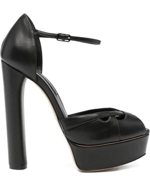 Casadei Cut-Out Platform Sandals - Black
