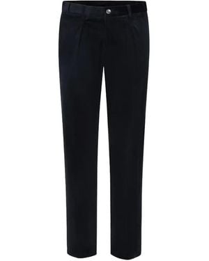 Profuomo Corduroy Pleated Trousers - Blue