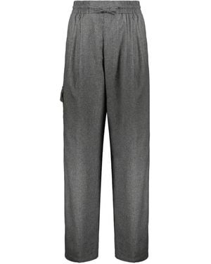 Yves Salomon Pleated Wide-Leg Pants - Gray
