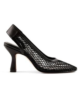 Souliers Martinez Escarpins À Bride Arrière Beatriz En Résille - Black