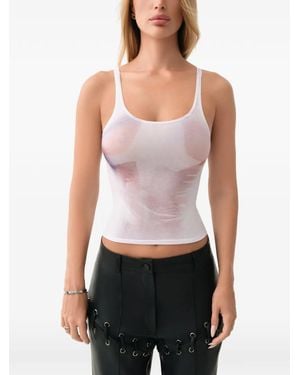 Lika Illusion-Print Tank Top - White