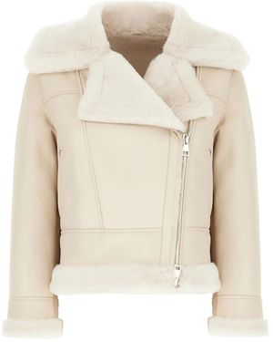 Blancha Chalk Shearling Jacket - Natural