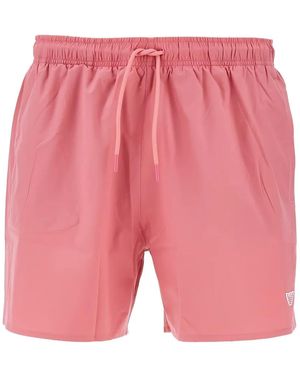 Emporio Armani Eagle Patch Swim Shorts - Pink