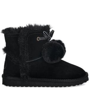 Liu Jo Faux-Fur Pompom Boots - Black