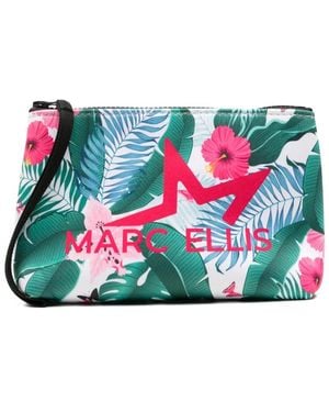 Marc Ellis Buby Tropical-Print Clutch Bag - White
