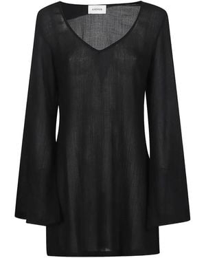 Anemos Bell-Sleeve Tunic Mini Dress - Black