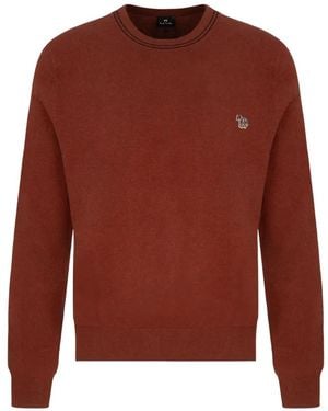 Paul Smith Zebra-Patch Crew-Neck Sweater - Red