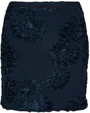 ROTATE BIRGER CHRISTENSEN 3D Floral-Mesh Mini Skirt - Blue