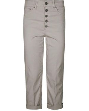 Dondup Straight-Leg Cropped Pants - Grey