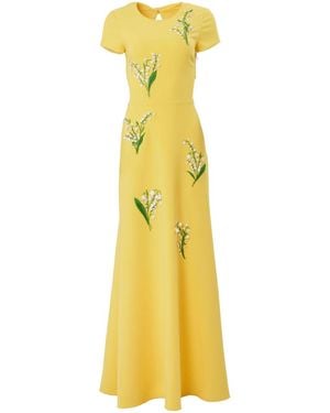 Carolina Herrera Embroidered Maxi Dress - Yellow