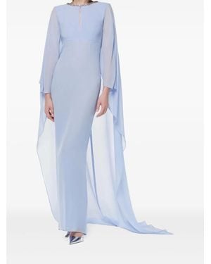 Roland Mouret Chiffon Gown Dress - ブルー