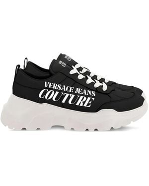 Versace Jeans Couture Logo-Lettering Trainers - Black