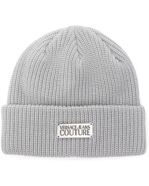 Versace Jeans Couture Ribbed-Knit Beanie Hat - Grey
