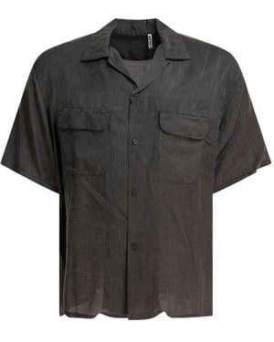Kaptain Sunshine Pinstripe-Pattern Shirt - Black