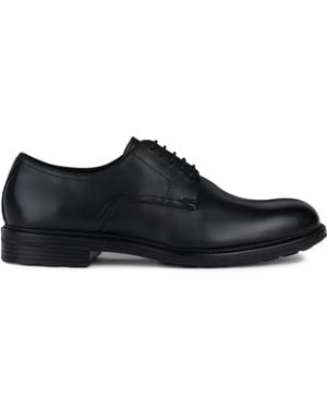 Geox Wlak Pleasure Leather Lace-Up Shoes - Black