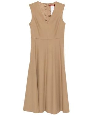 Max Mara Vestido Midi Sin Mangas - Neutro