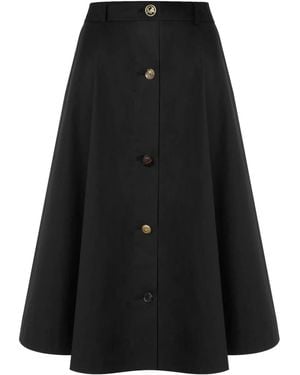 Moschino 'Poplin Skirt With Buttons' - Black