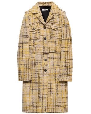 Prada Abrigo De Tweed Con Botones - Neutro