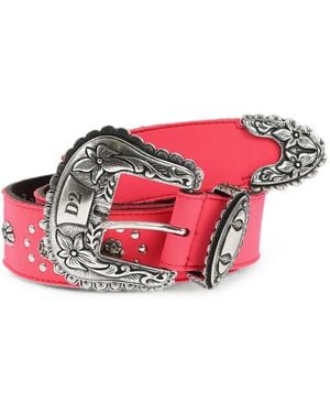 DSquared² Stud-Embellished Belt - Red