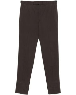 ZEGNA Gabardine-Weave Trousers - Grey