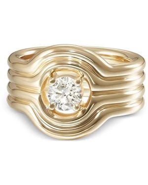 Melissa Kaye Anillo Rocky Rae Con Diamantes - Metálico