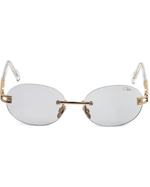 Cazal Rimless Oval-Frame Sunglasses - White