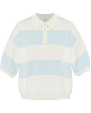 Gestuz Maia Striped Button Knitwear - White