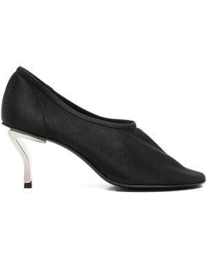 Nicole Saldaña Harper Sculpted-Heel Mesh Court Shoes - Black