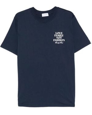 FAMILY FIRST Short-Sleeve Lettering T-Shirt - Blue