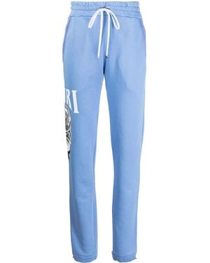 Amiri Graphic-Print Drawstring Joggers - Blue