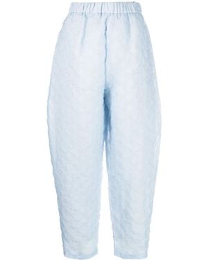 Enfold Formed Egg Crinkled Tapered Trousers - Blue
