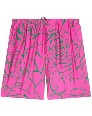 Dries Van Noten Floral-Print Shorts - Pink